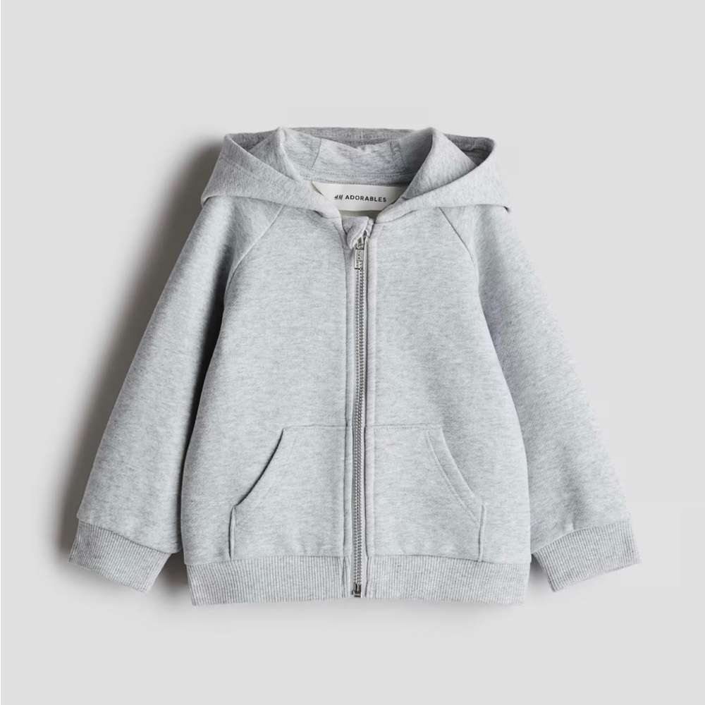 Kids Light Gray Zip Hoodie